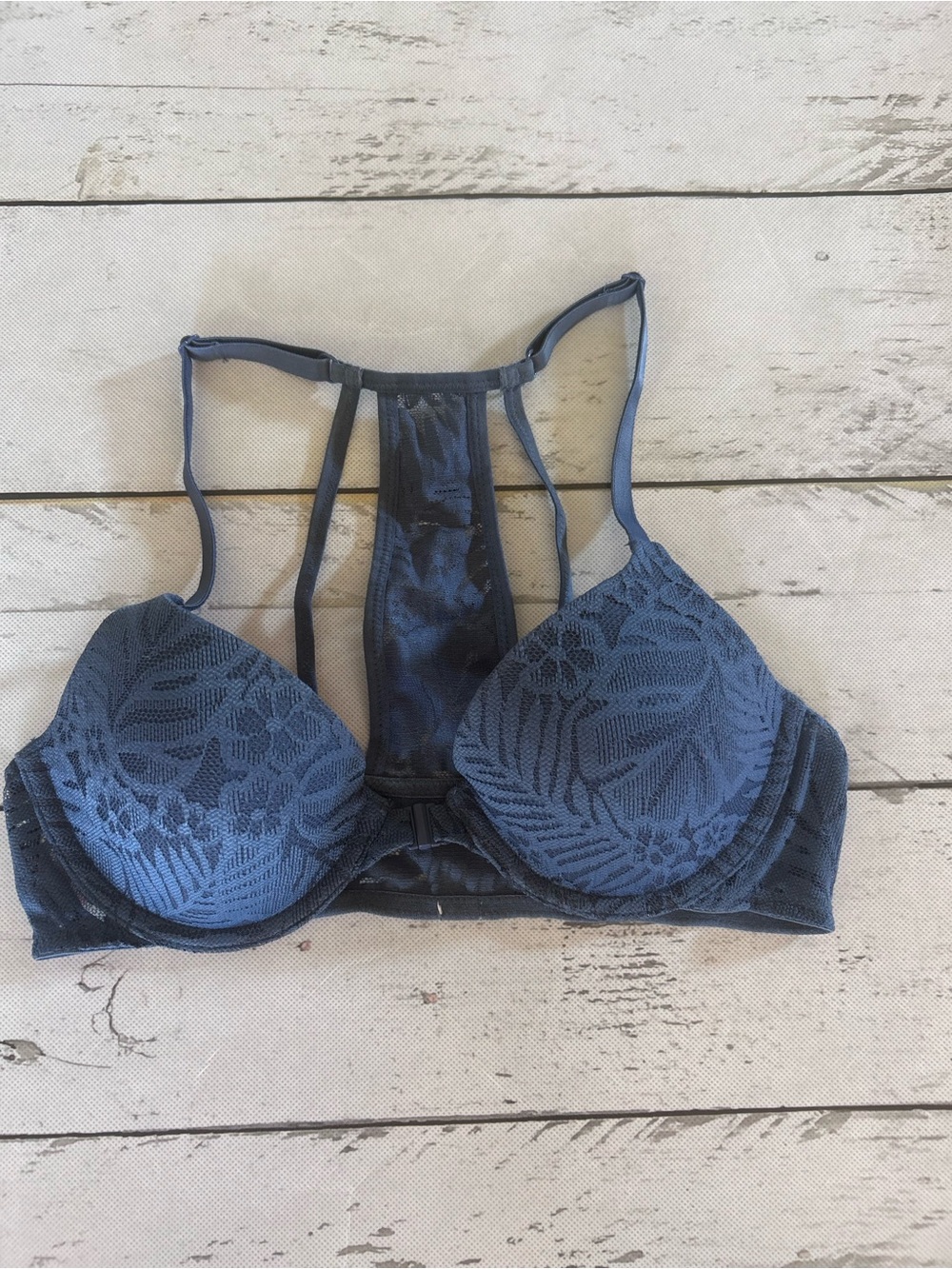 Victoria's Secret Navy Lace Racerback Push-Up Bra